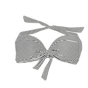 BOND-EYE Women's Padded Black‎ White Striped Halter Bikini Top Size US 8